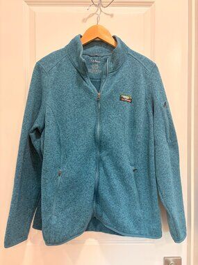 L.L. Bean Warm Zip Up Teal Sweater